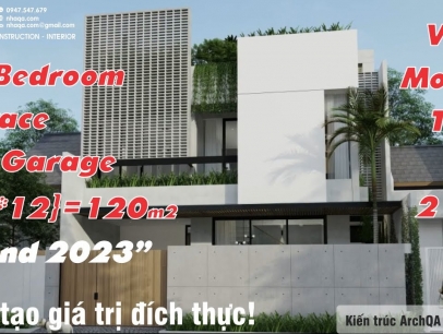 Kiến Trúc ArchQA mời quý vị cùng xem biệt thự tuyệt Đẹp, Hiện đại ArchQA thiết kế. Với Quy mô (10m*12m) Trệt + 2 Lầu gồm 03 phòng ngủ, Sinh hoạt chung, Garage xe hơi và Sân thượng. Lối kiến trúc Đơn giản, Hiện đại và Rất sang trọng. Với không gian thông t