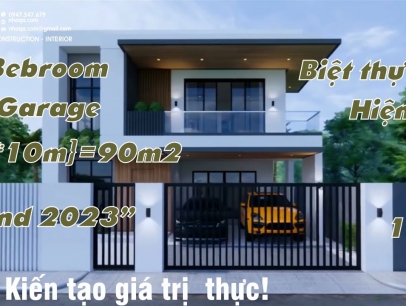 Kiến Trúc ArchQA mời quý vị cùng xem biệt thự tuyệt Đẹp, Hiện đại do ArchQA thiết kế và thi công. Với Quy cách (9m*10m) gồm 04 phòng ngủ, Garage xe hơi
