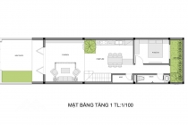 Nhà phố Hiện đại 5m × 18m Trệt + 2 lầu