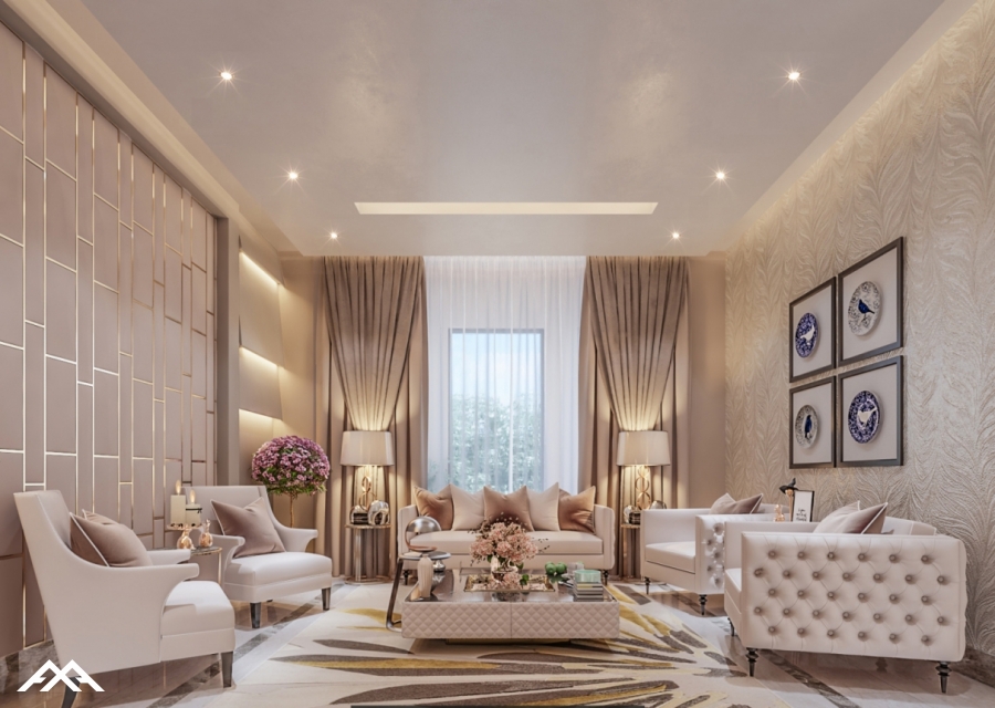 Modern living room residential villa