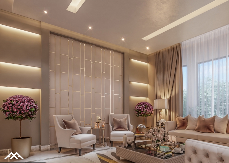 Modern living room residential villa