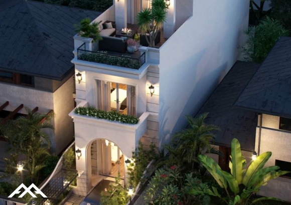 Nhà Trệt + 1 lầu Tân cổ điển
