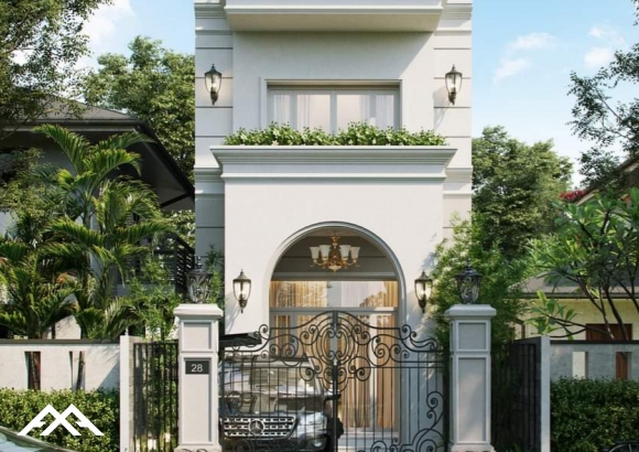 Nhà Trệt + 1 lầu Tân cổ điển